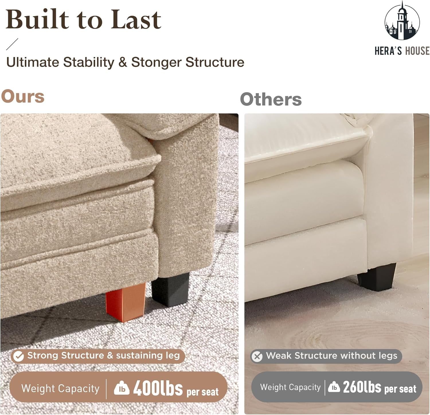 Chenille Modular Sectional Sofa in Beige