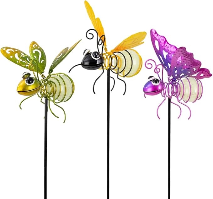 Set of 3 Solar Bee Lights