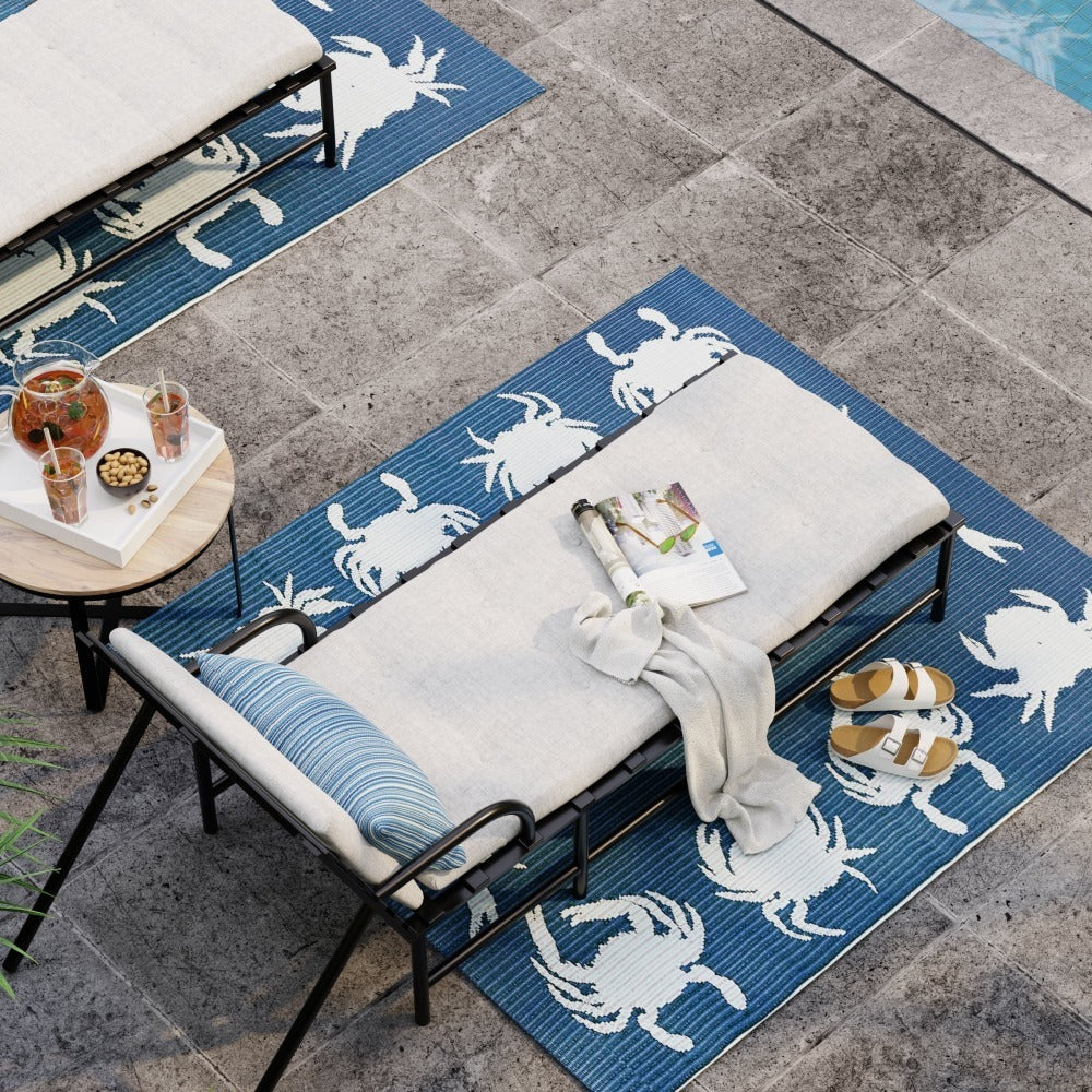 Crab Blue & Teal Outdoor Mat