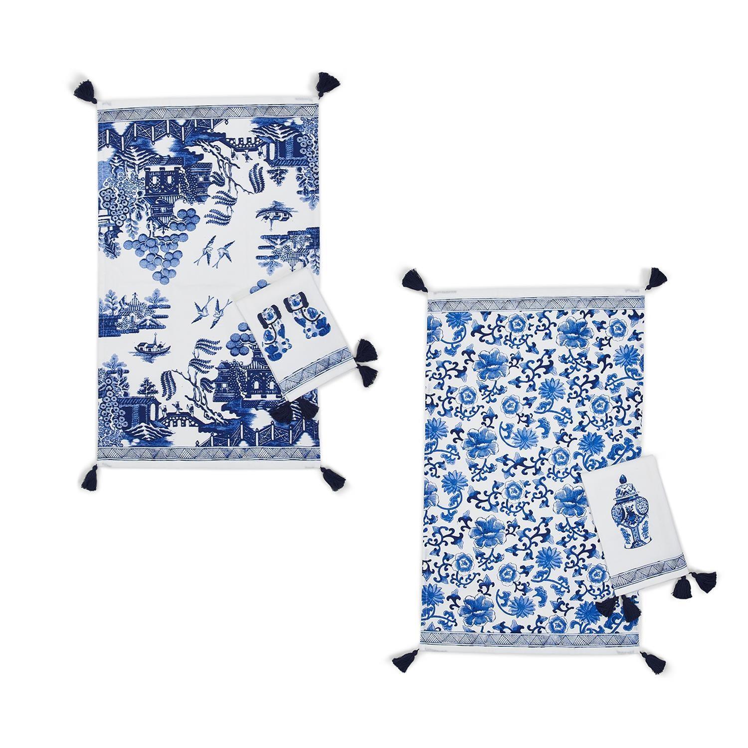 Blue Chinoiserie Tea Towels