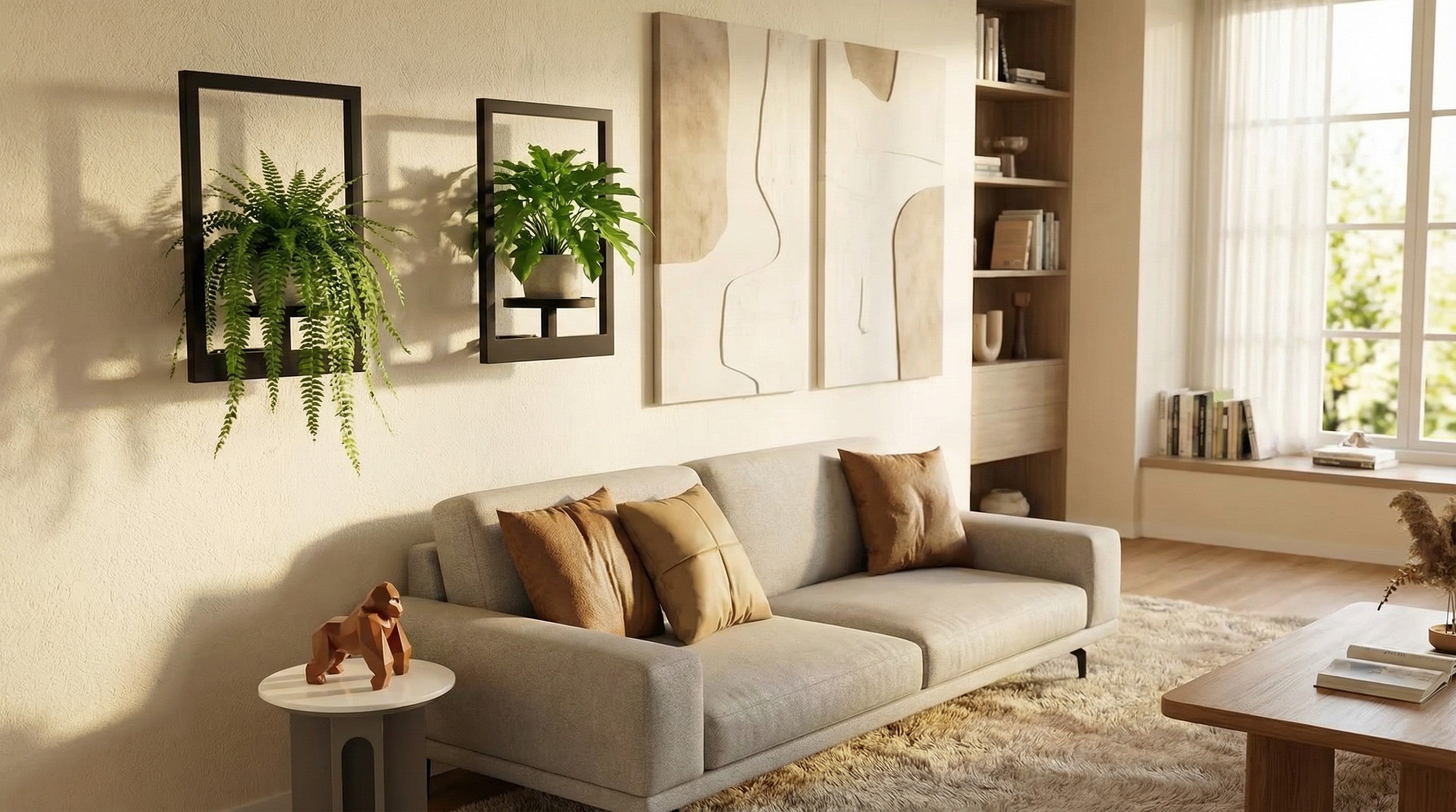 Metal Wall Frame with Shelf (2 pc Set)