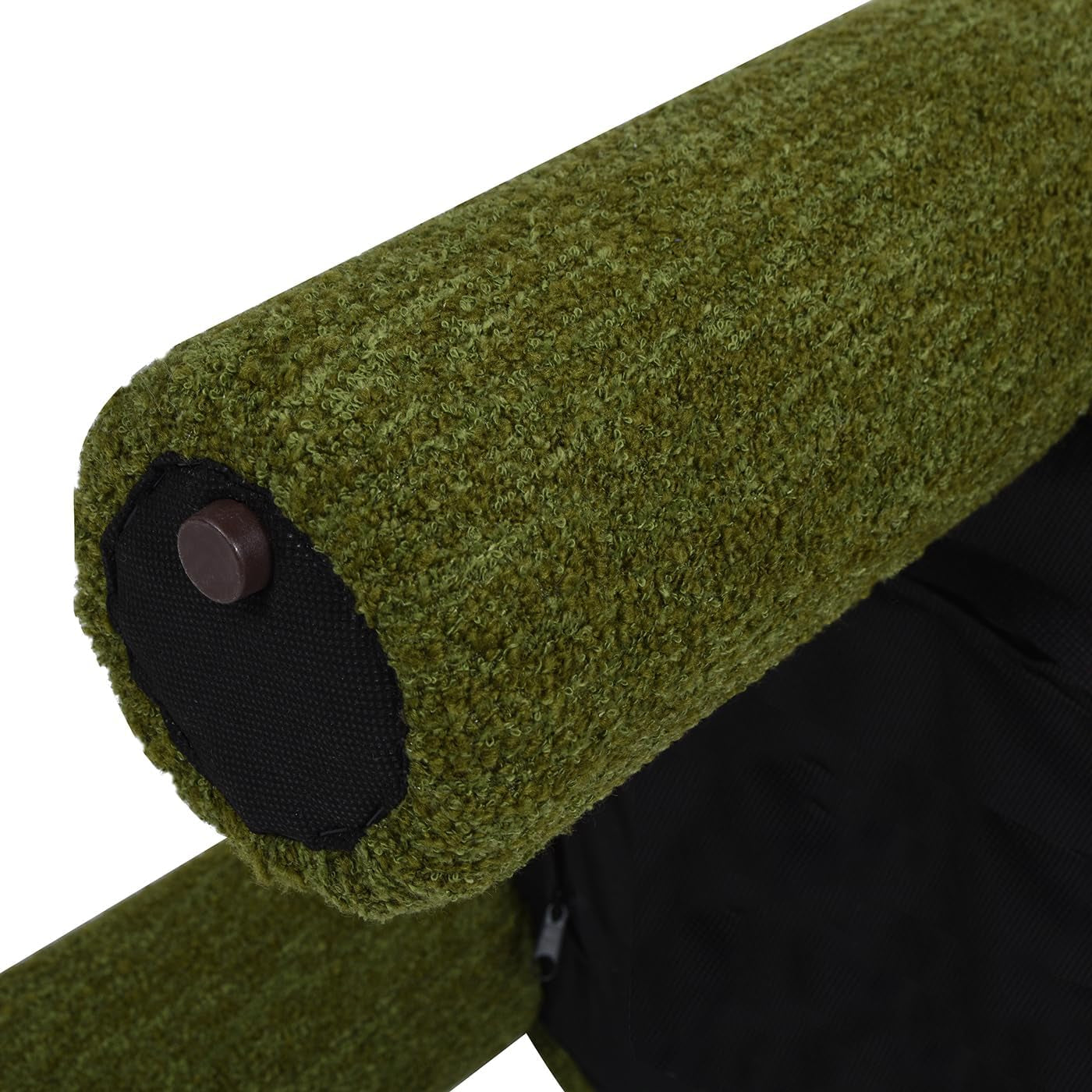 Hugo Rounded Ottoman in Moss Green