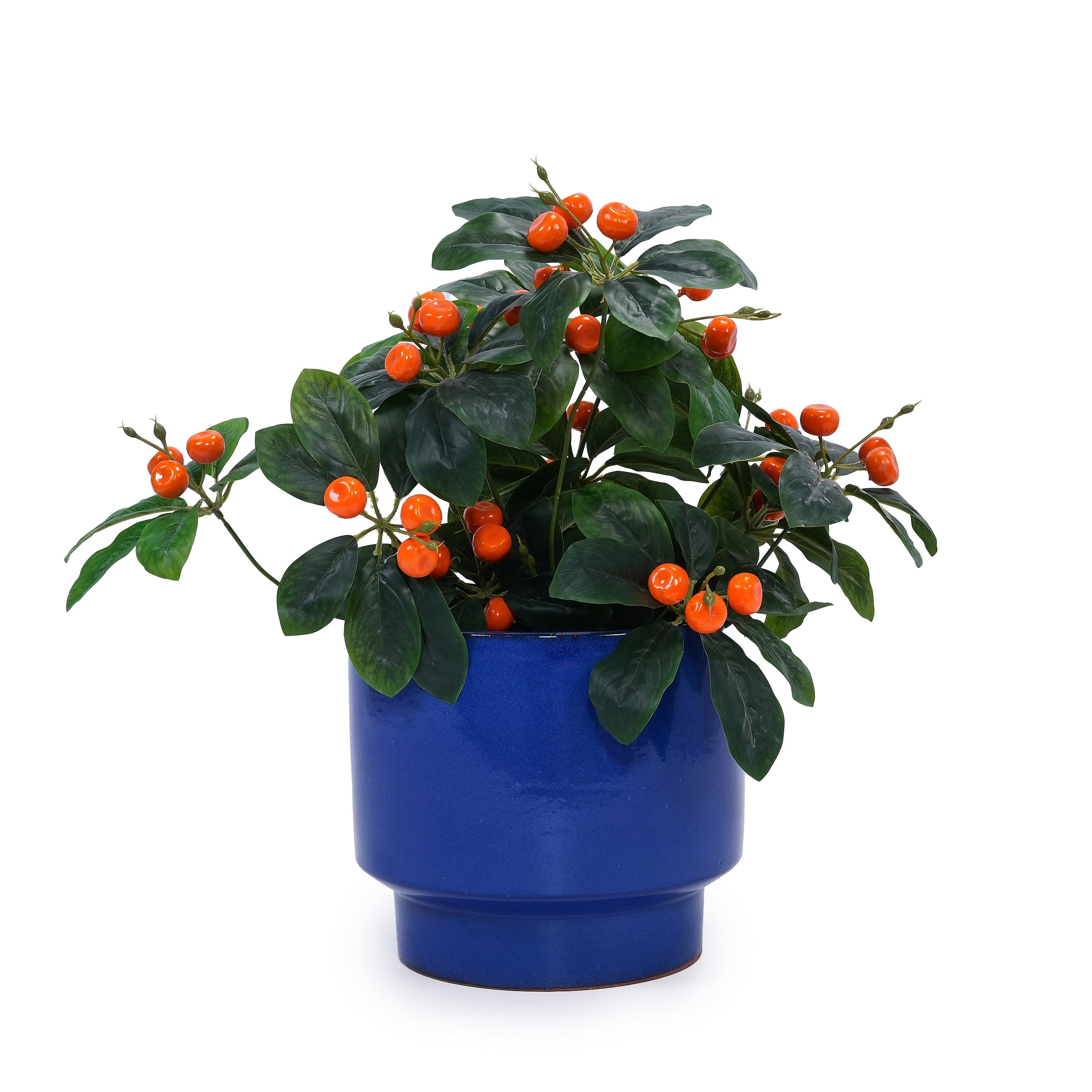 Set of 3 Ceramic Flower Pots - Blue