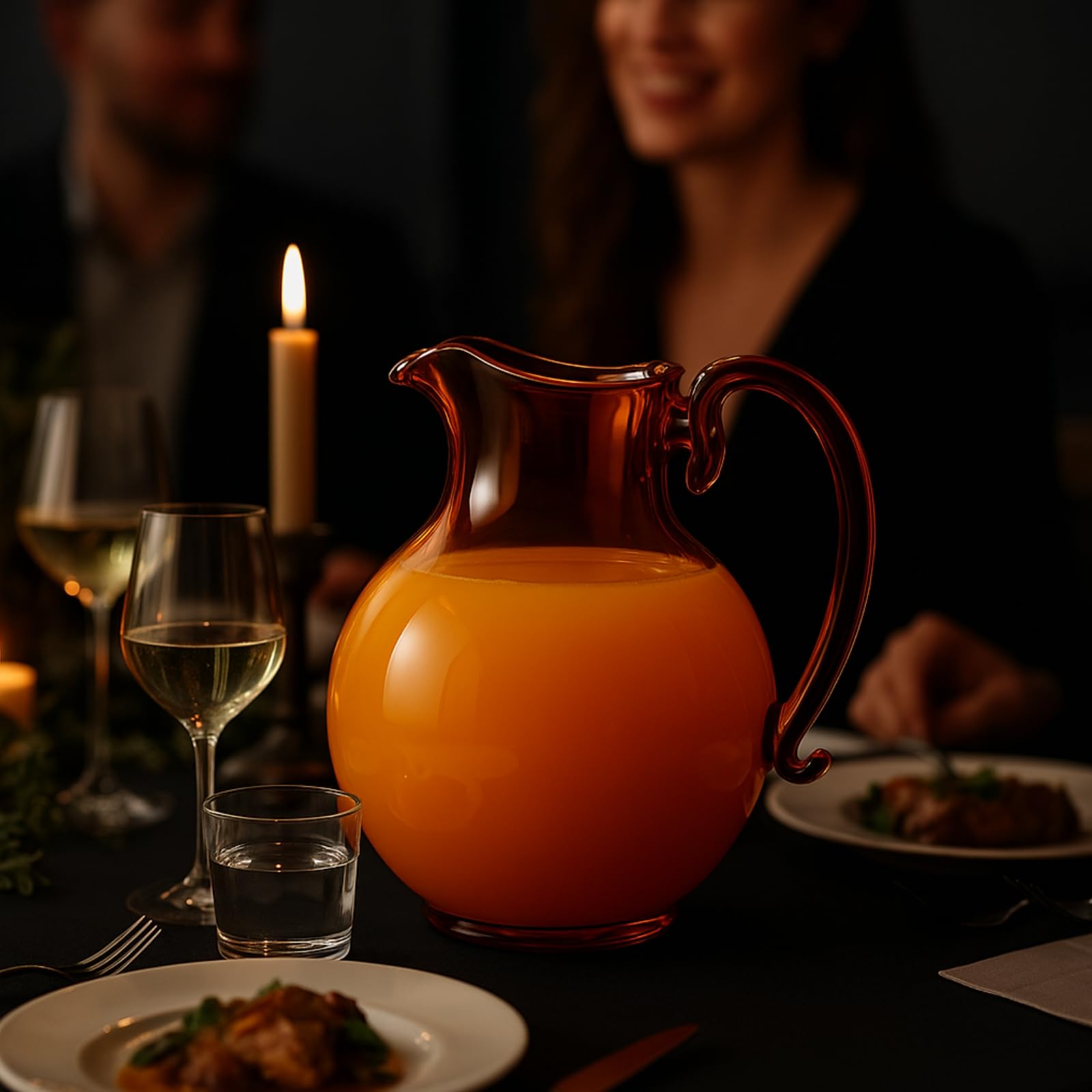 Handmade Artisan Venetian Pitcher 750ml - Amber