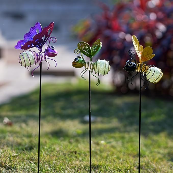 Set of 3 Solar Bee Lights
