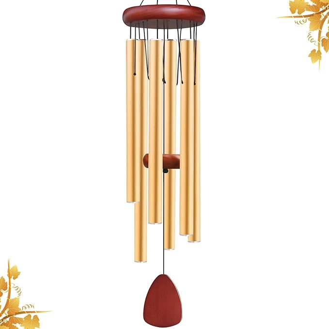 36" Wind Chime - Gold/Walnut