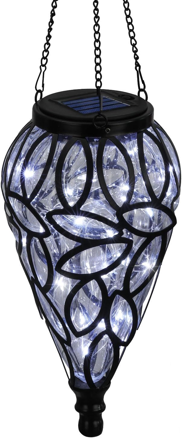 Outdoor LED Solar Hanging Lantern - Cool White