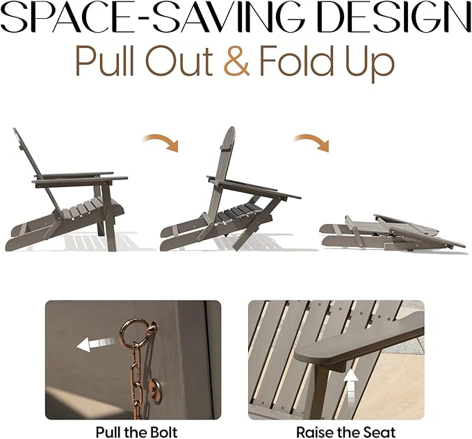 Idzo Outdoor Adirondack Chair - Set of 2, Gray