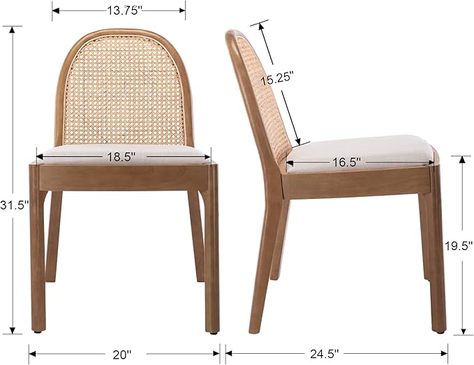 Mid Century Rattan Dining Chairs - Set of 4