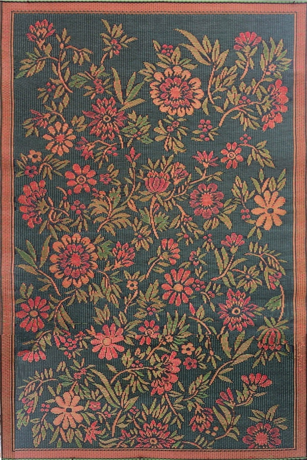 Wildflowers Rust/Green Outdoor Mat