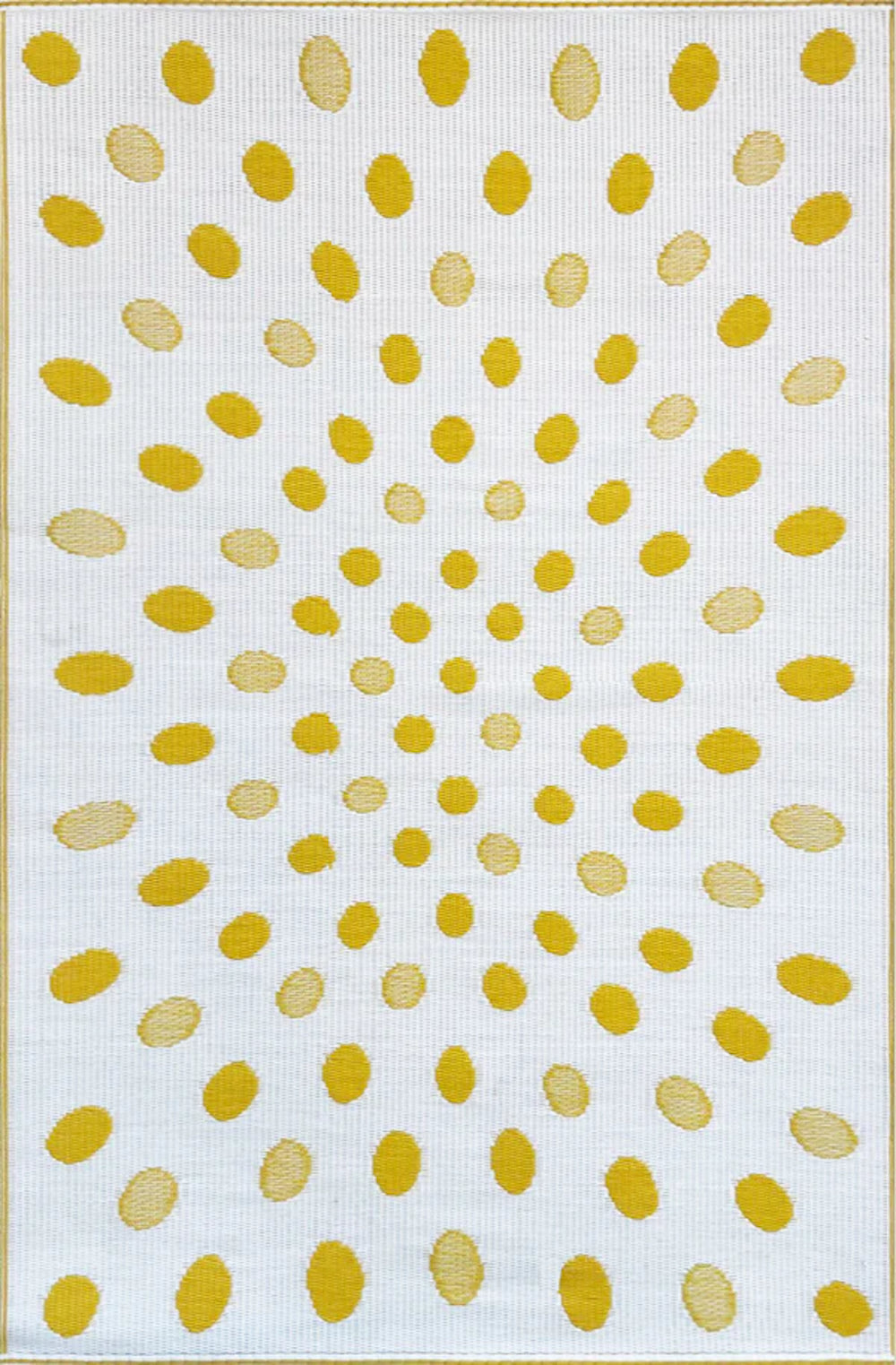 Crazy Dots Yellow & White Reversible Outdoor Mat