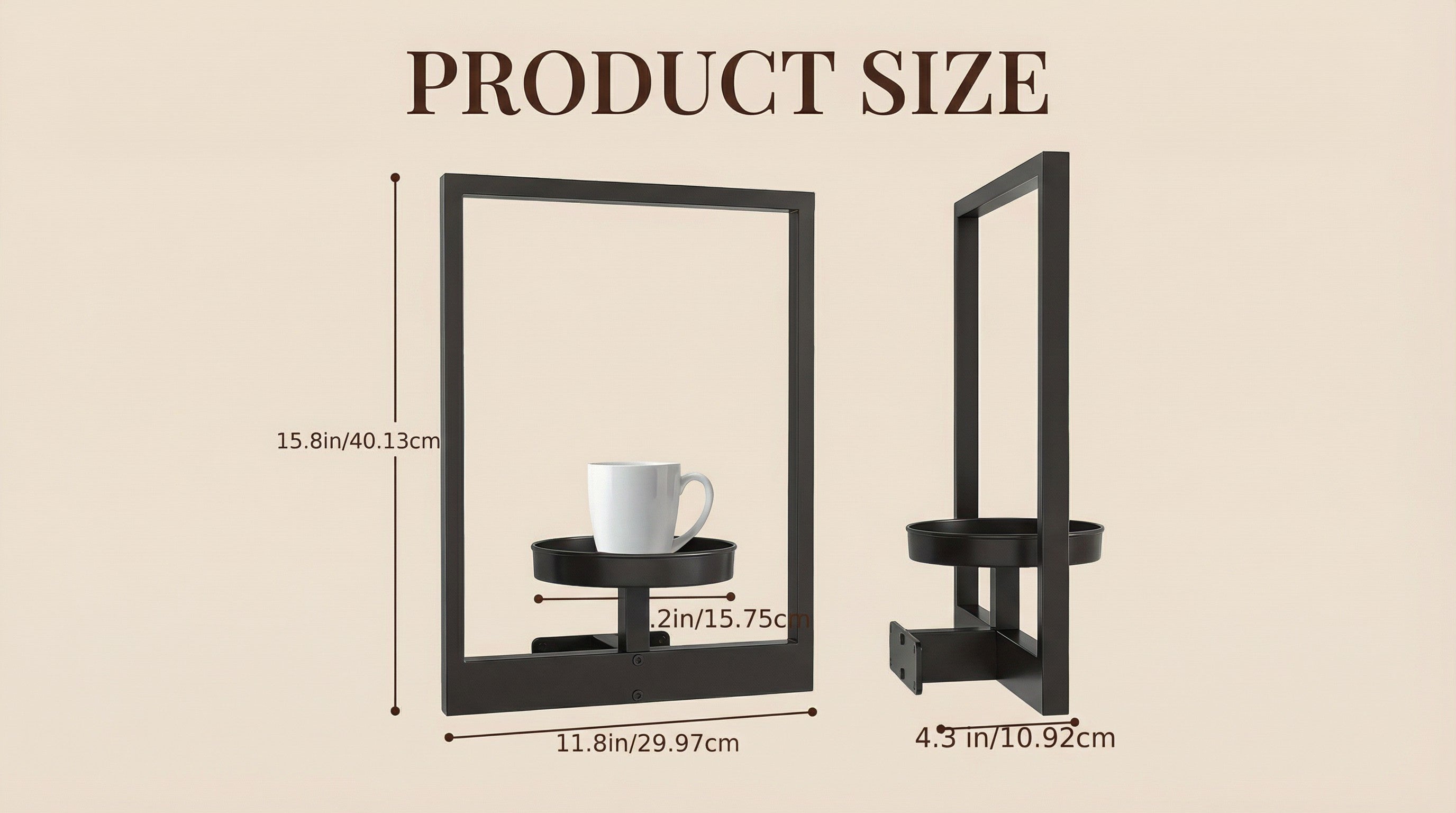 Metal Wall Frame with Shelf (2 pc Set)