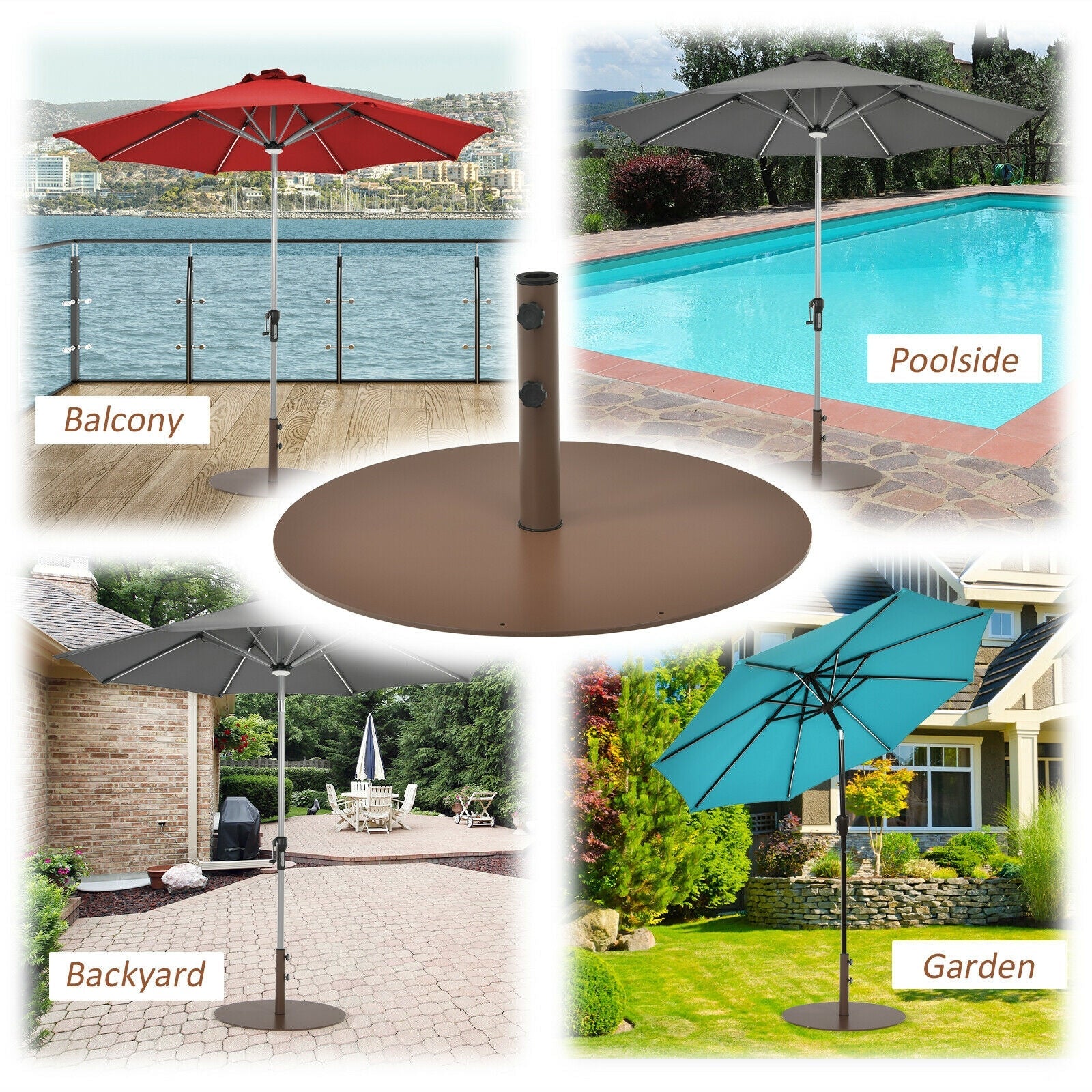 29.5 Inch Steel Outdoor Umbrella Stand