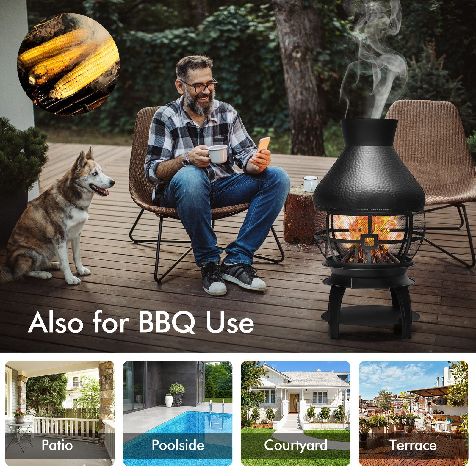 Wood Burning Fireplace for Patio