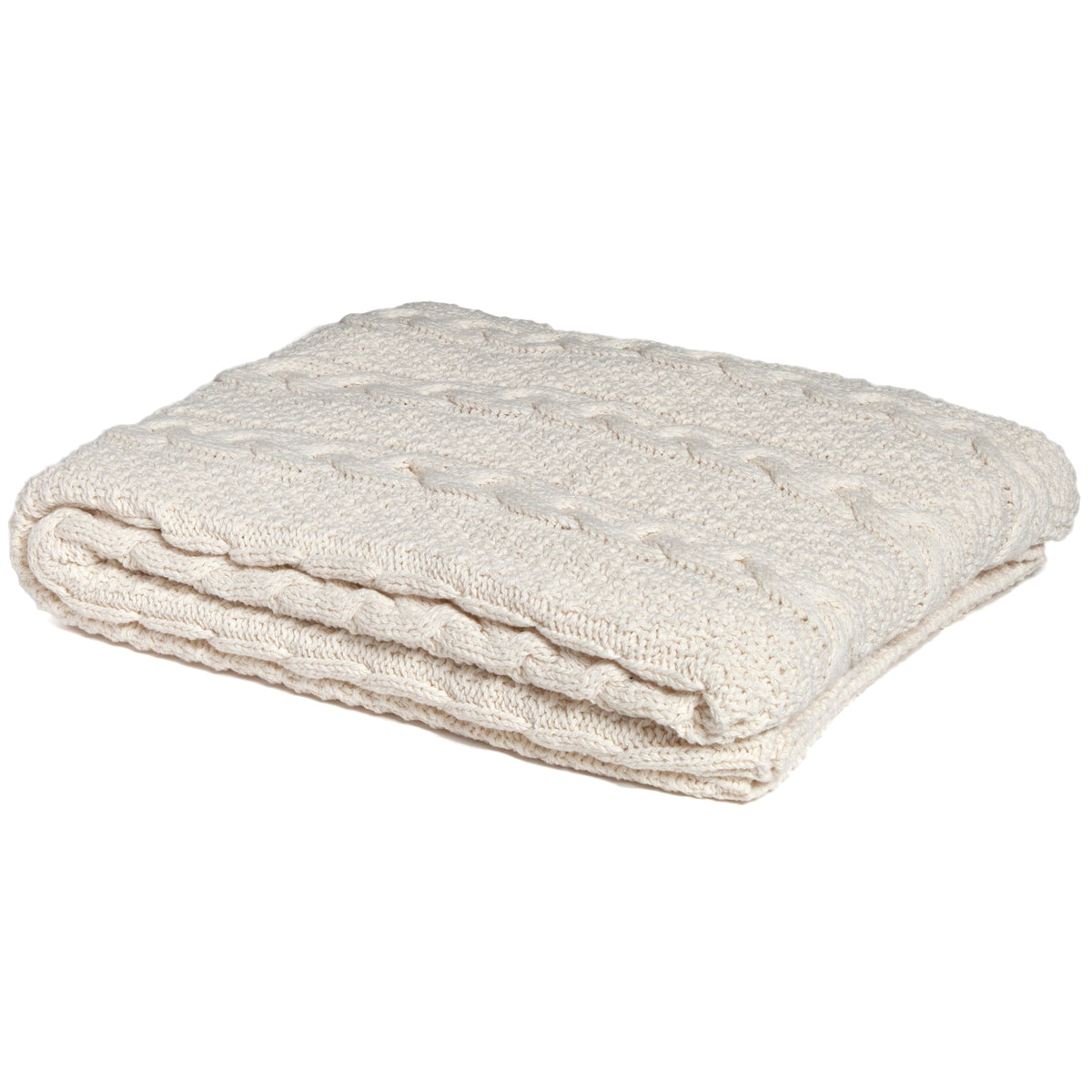Chunky Cable - Textured Sustainable Knit Throw Blanket