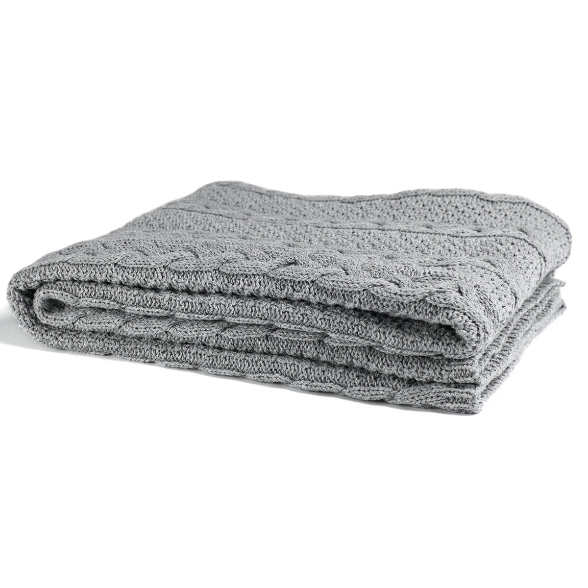 Chunky Cable - Textured Sustainable Knit Throw Blanket
