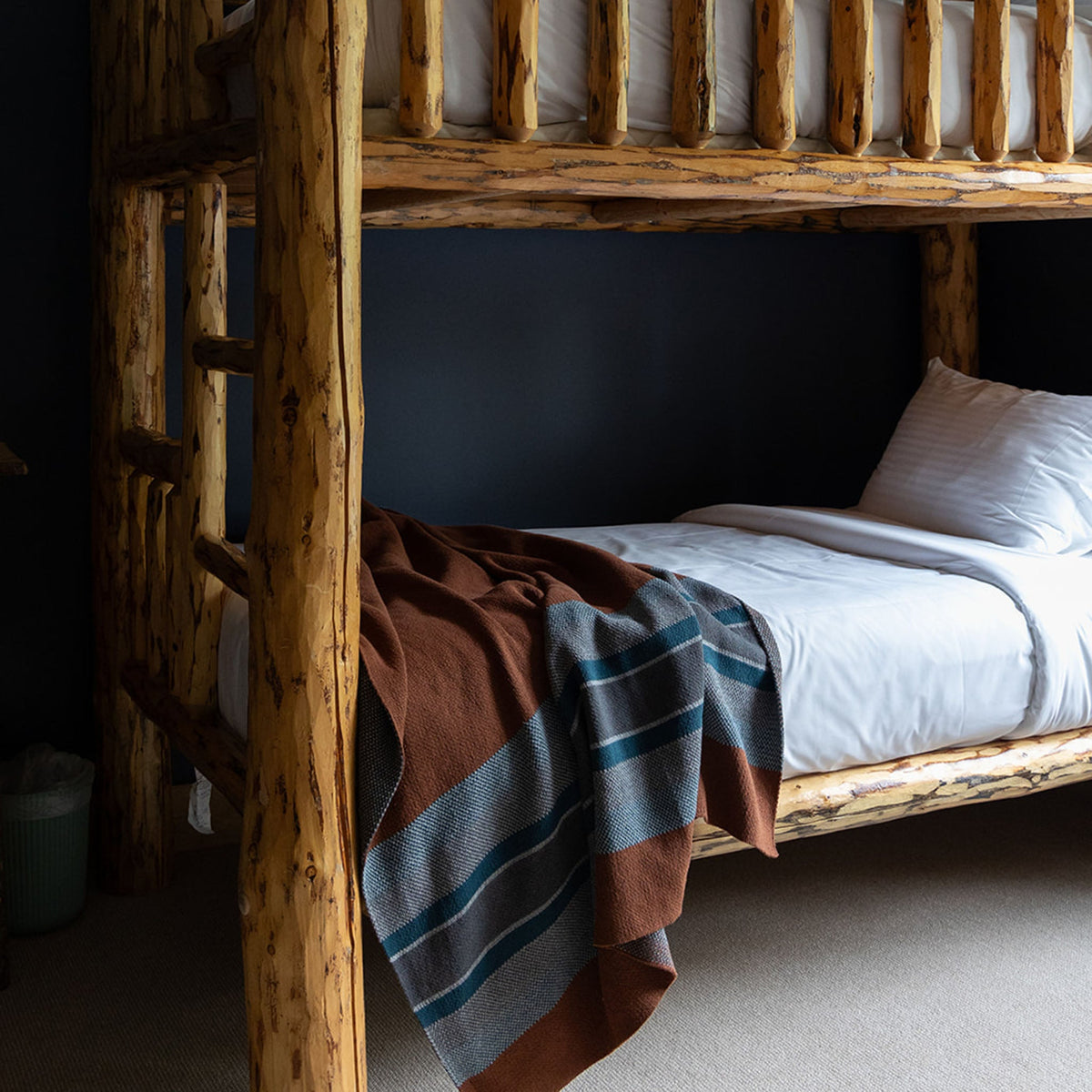 Lodge Stripe - Cotton Sustainable Knit Throw Blanket