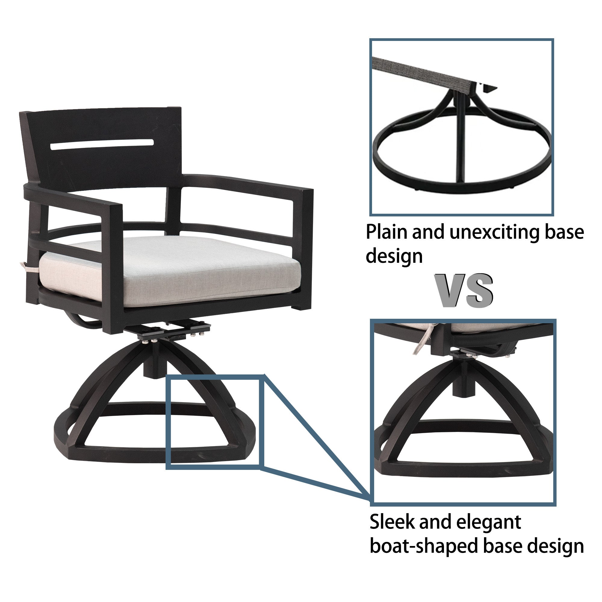 5-Piece Outdoor Aluminum Dining Set - Ember Black