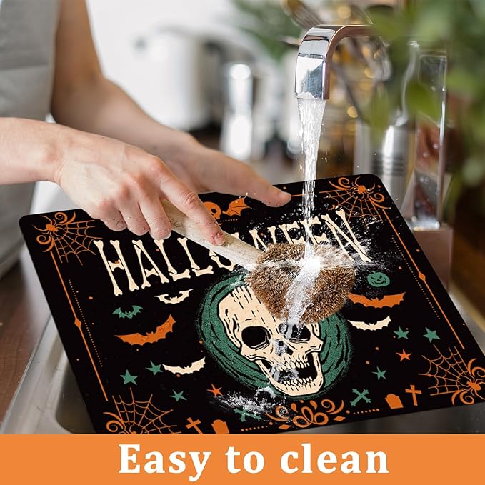 Set of 6 Washable Vinyl Gothic Halloween Placemats