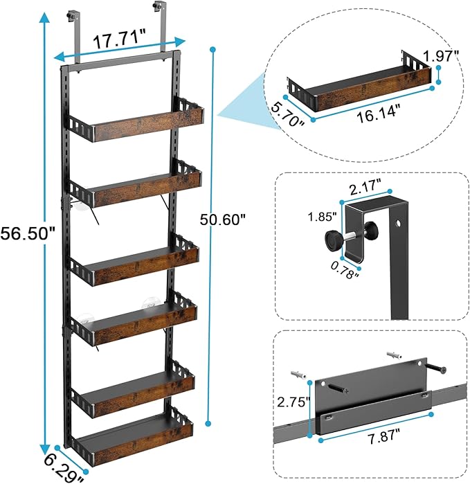 Over the Door Pantry Organizer - 6 Tiers