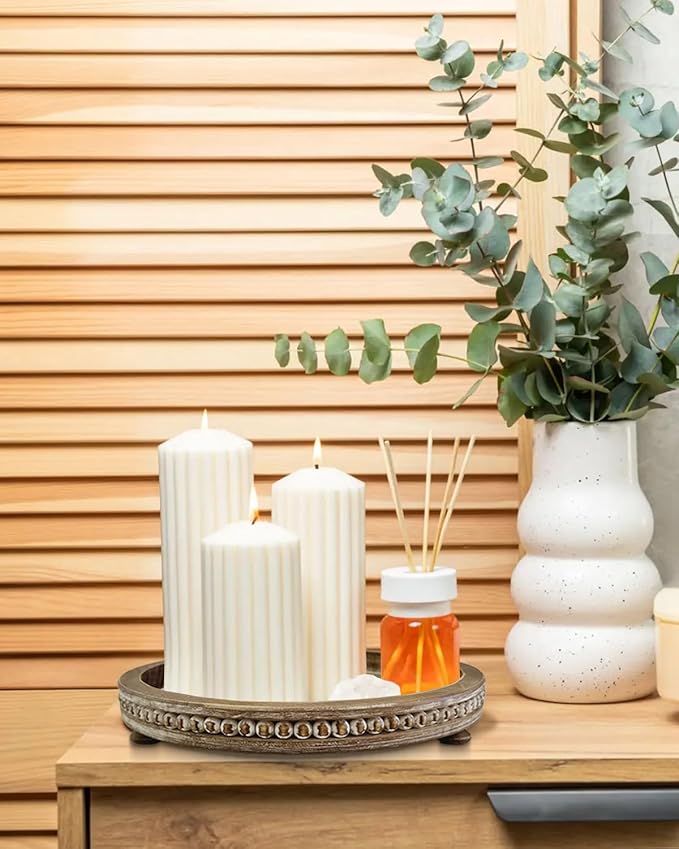 12 Inch Rustic Wooden Decorative Tray