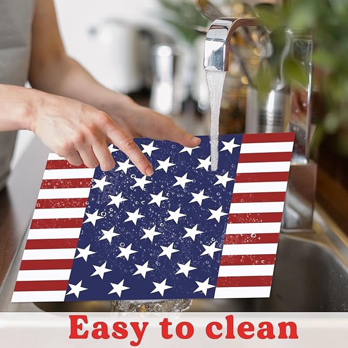 Set of 6 Plastic Placemats - Stars and Stripes