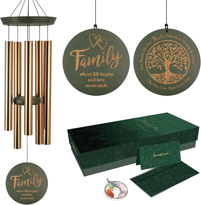 Large Outdoor Windchime with Engraved Tree of Life