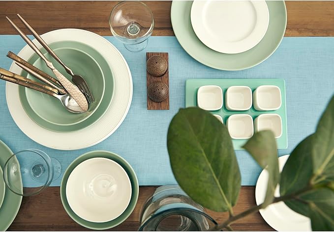 100% Pure Linen Table Runner 14 x 72 Inch - Aqua Blue