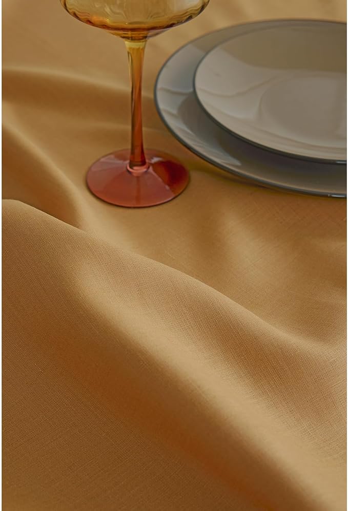 100% Pure Linen Table Runner - 14 x 60 Inch, Honey