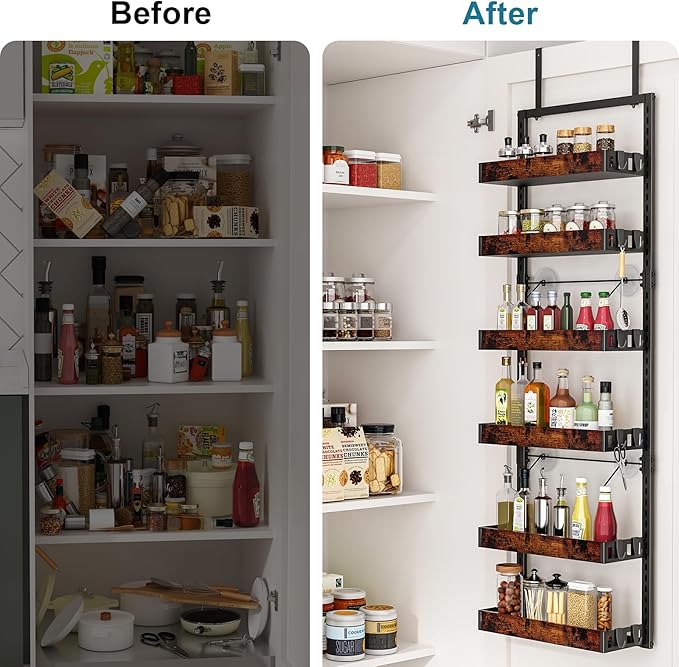 Over the Door Pantry Organizer - 6 Tiers