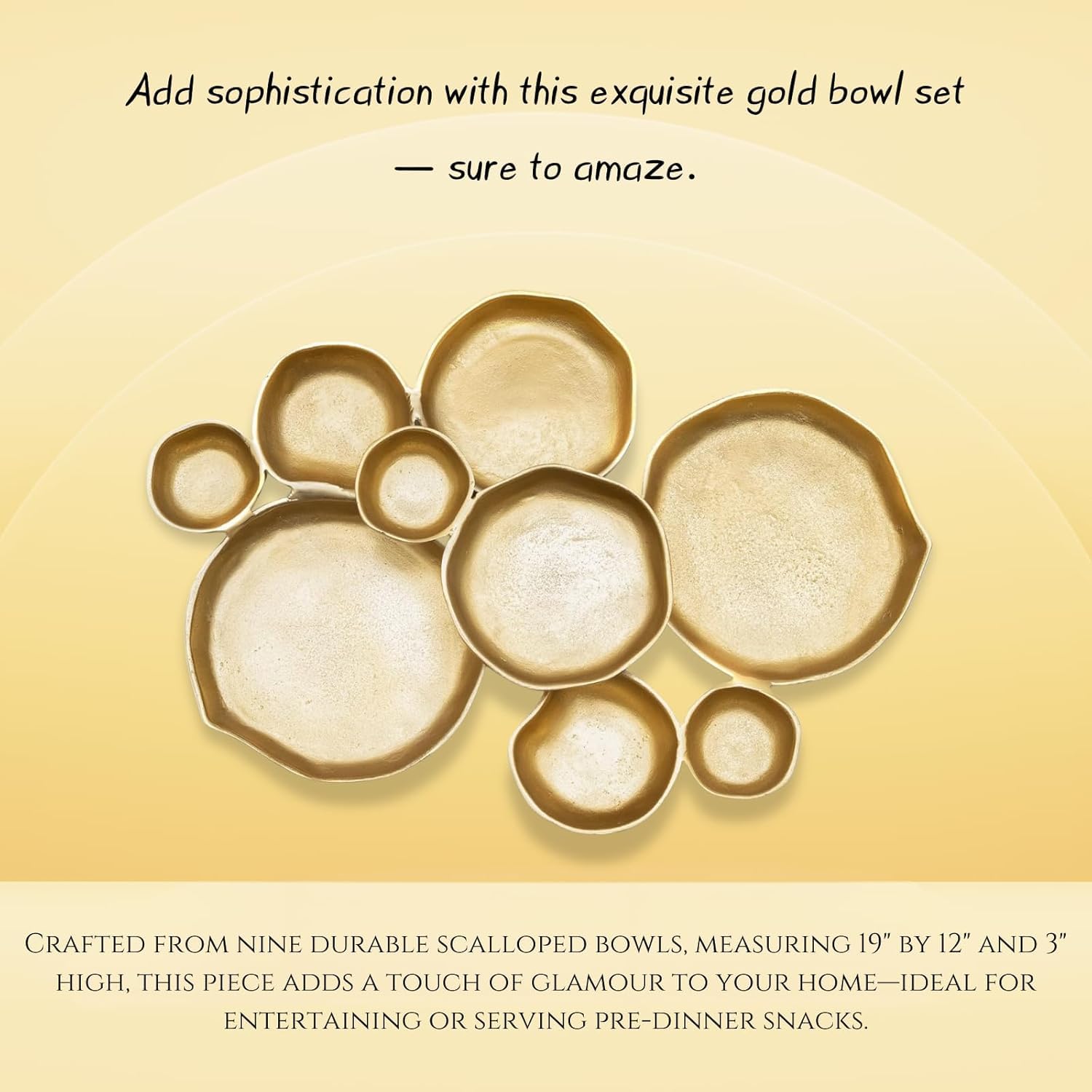 Cluster Decorative Bowls - Bright Gold/Brass