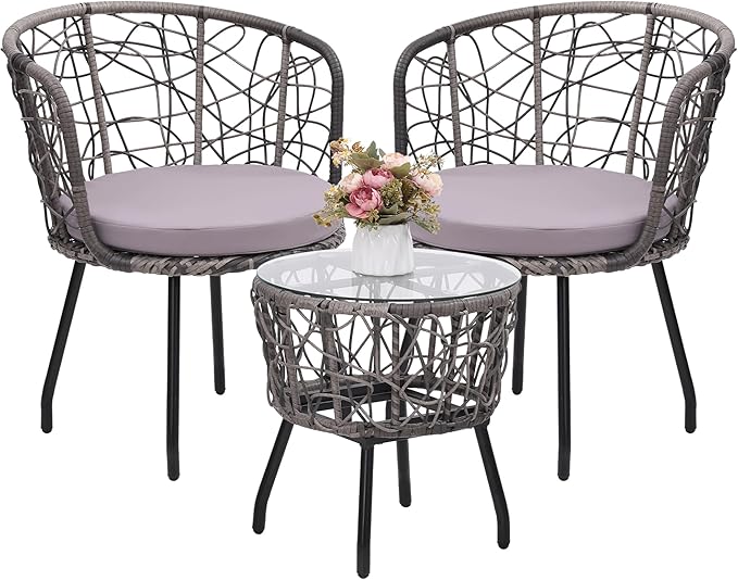 Kromax 3 Piece Bistro Set in Grey