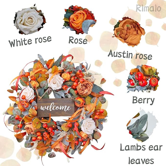 24 Inch Fall Wreath with Lamb&