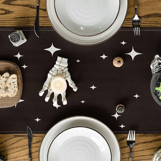 Spooky Skeleton Halloween Table Runner - 13 x 36 Inch