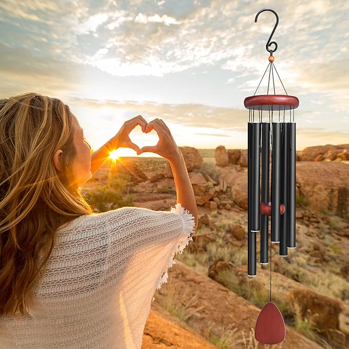 Large Wind Chime - 36 inch Black/Walnut