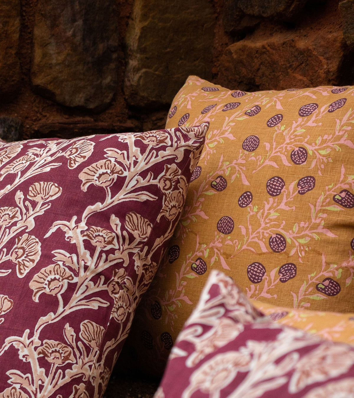 Bella Throw Pillow Cover - Wine Red
