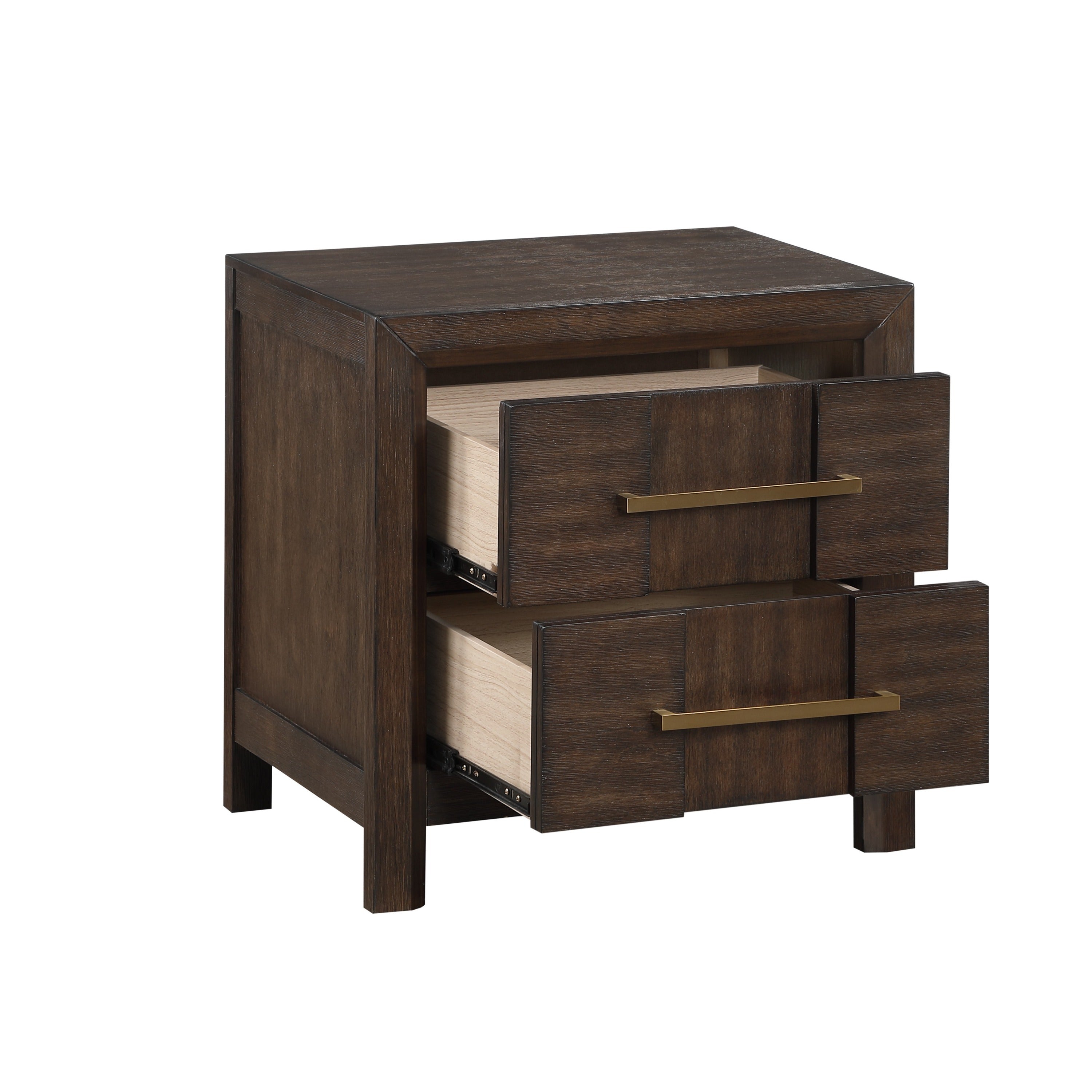 Modern 4 Piece Bedroom Set in Dark Walnut - King Size