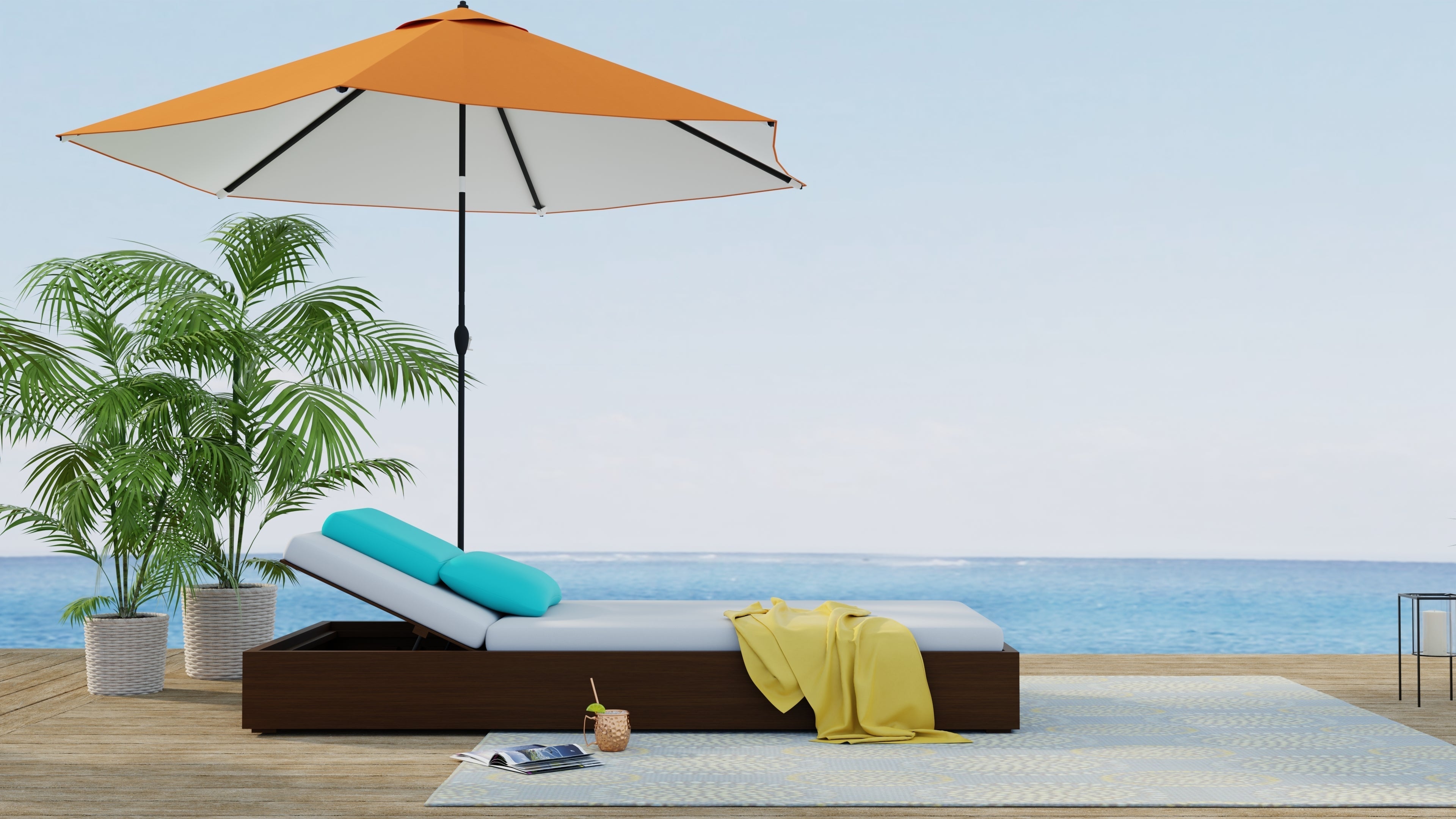 Molly Grey & Yellow Outdoor Mat