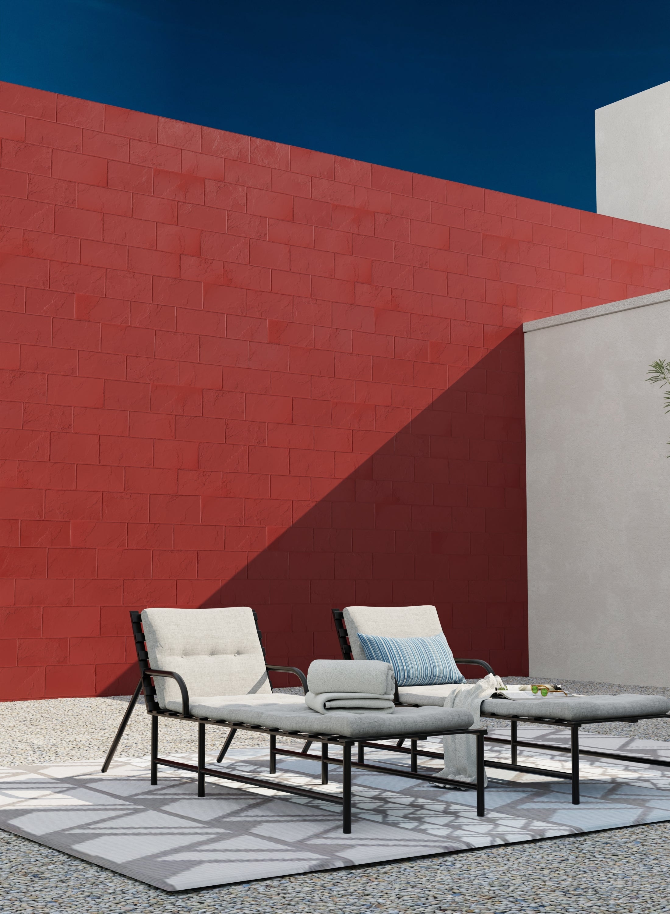 Zig Zag Grey Outdoor Mat