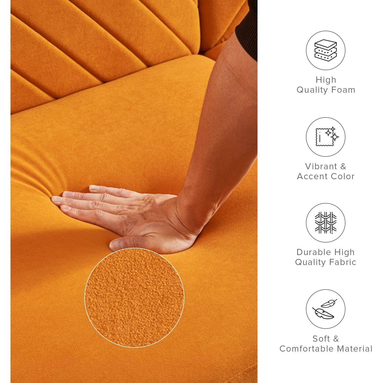 Chloe Futon Sofa Bed in Tangerine