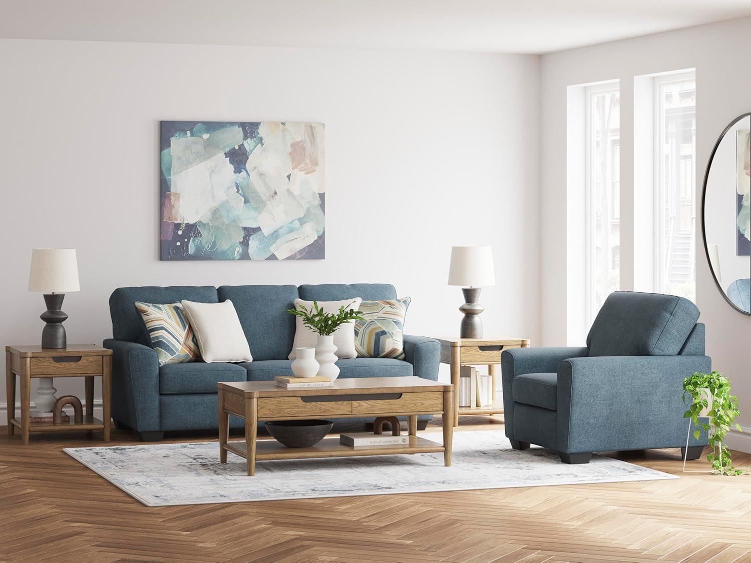 Upholstered Accent Chair In Sky Blue