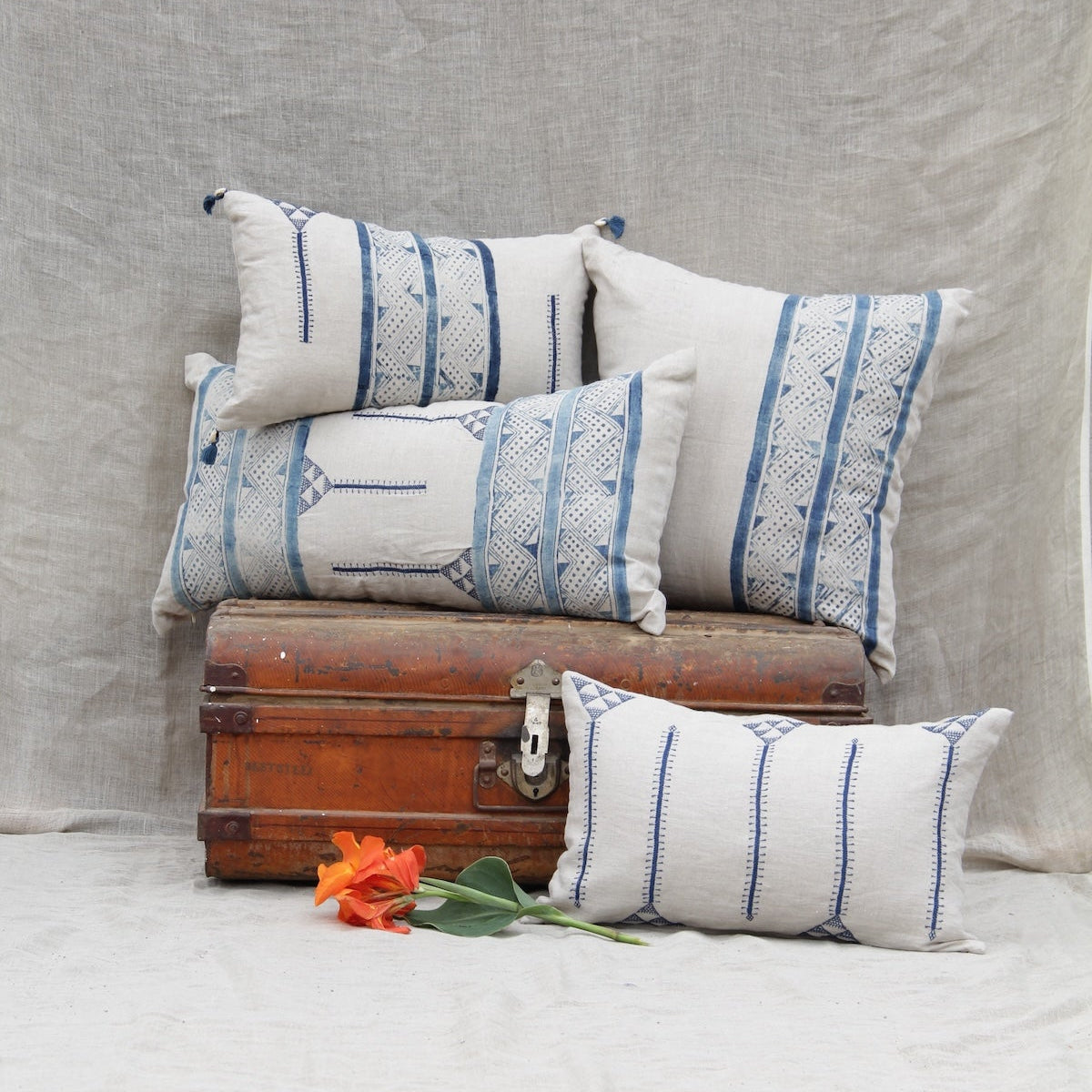 Mancala Indigo Lumbar Pillow