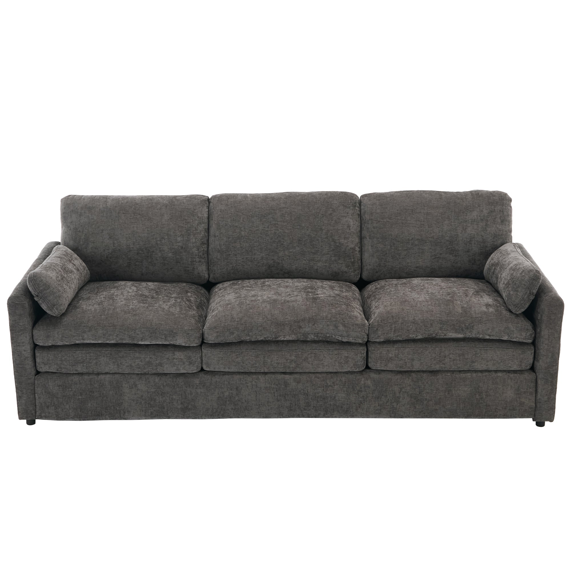 Cozy Upholstered Oversized 3-Seater Cloud Sofa in Dark Gray