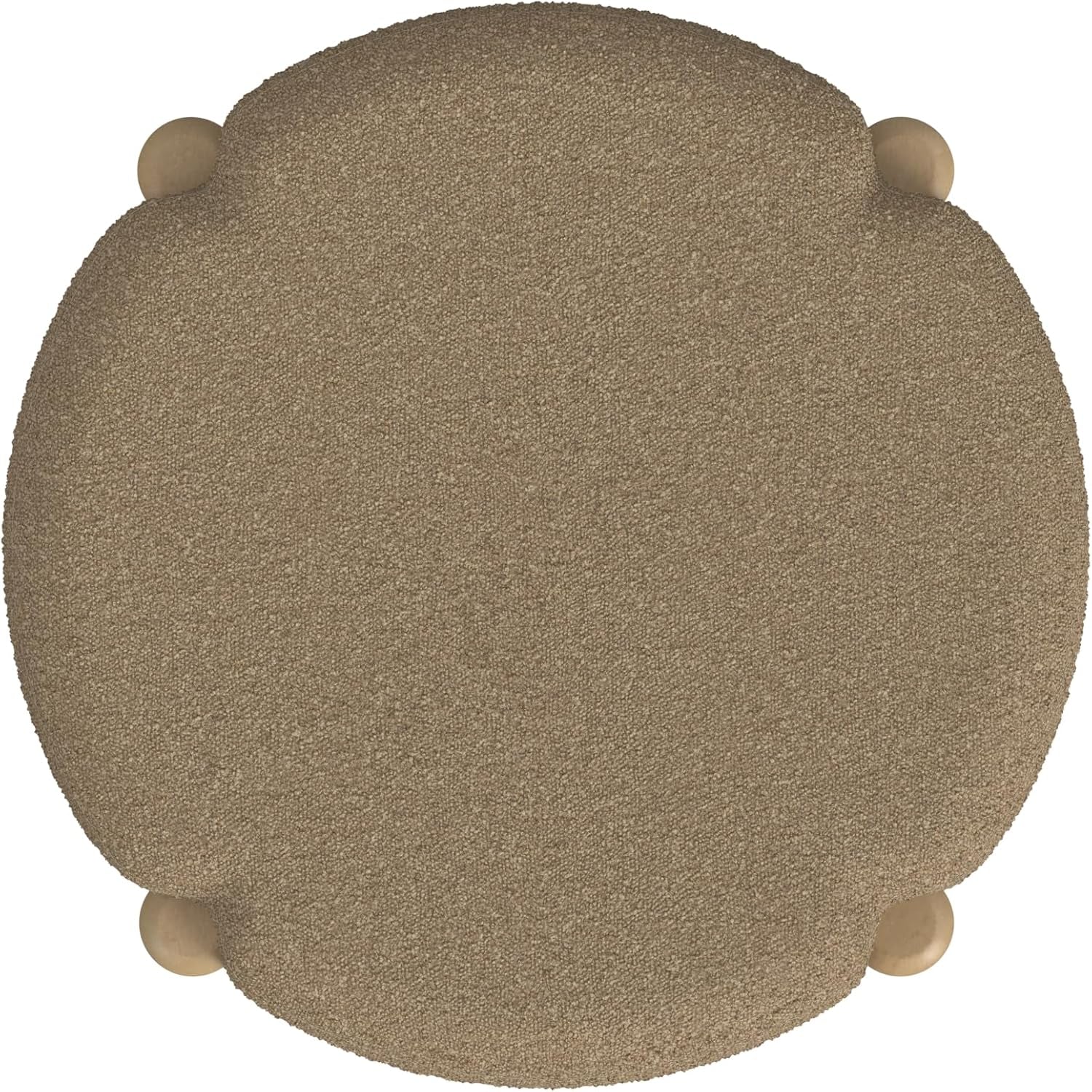 Luna Modern Round Ottoman in Brown Boucle