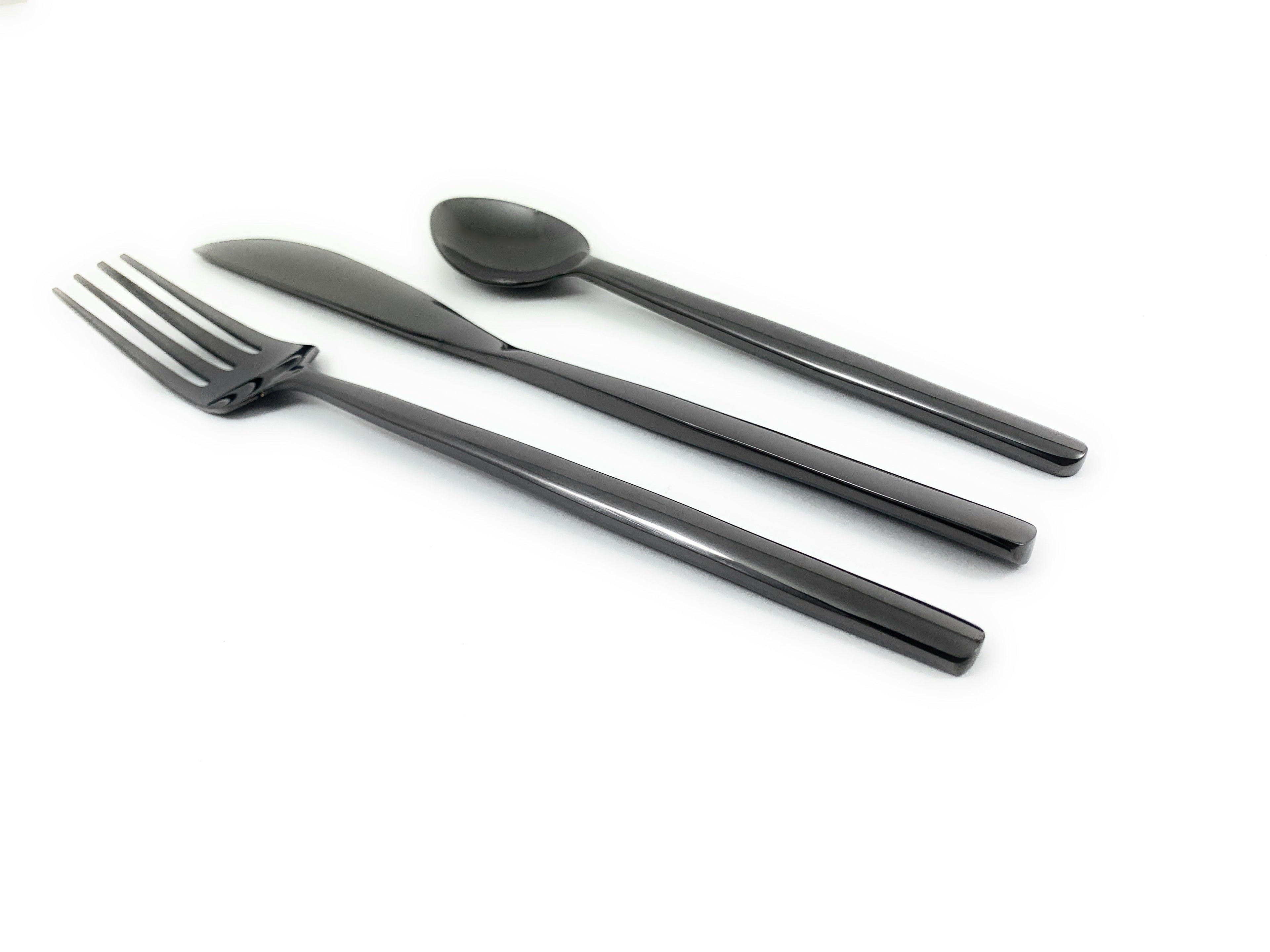 Black Stainless Steel Flatware 36 PC Set