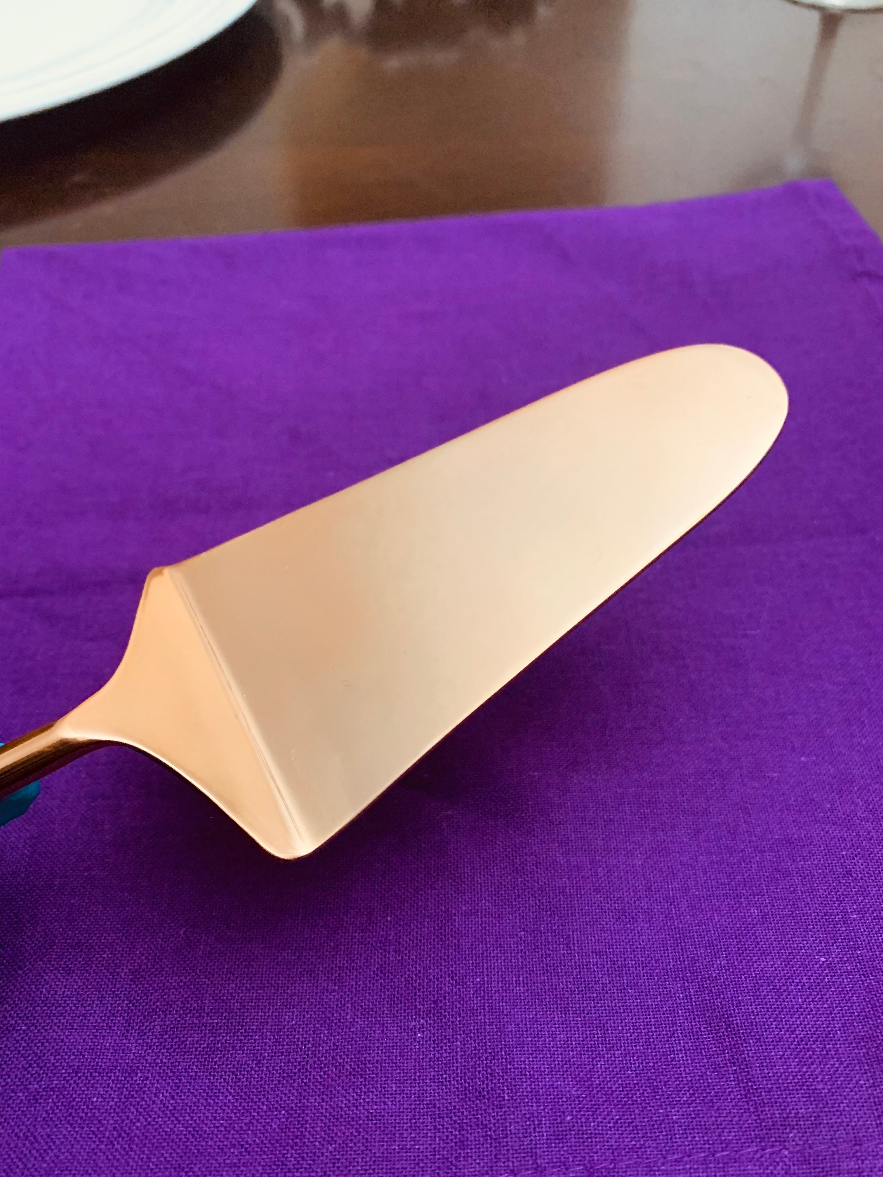 Copper Finish Cake Serving Set - 2 Pc