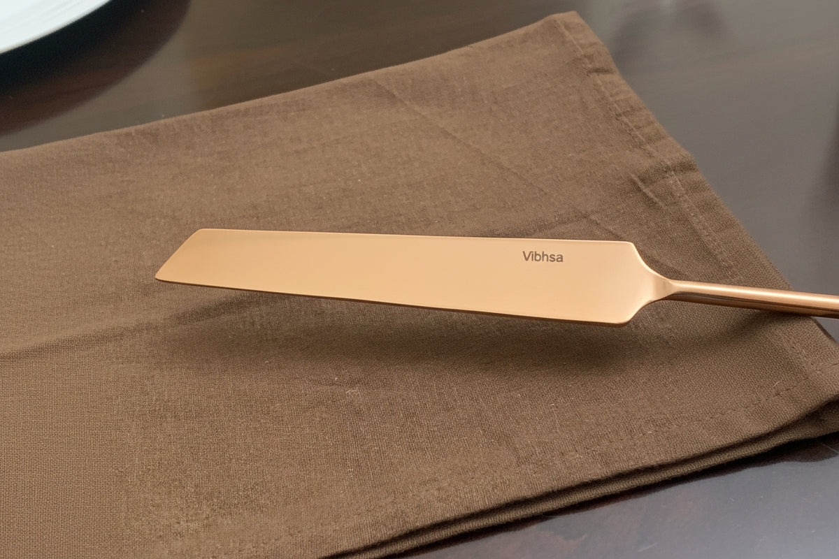 Copper Finish Cake Serving Set - 2 Pc