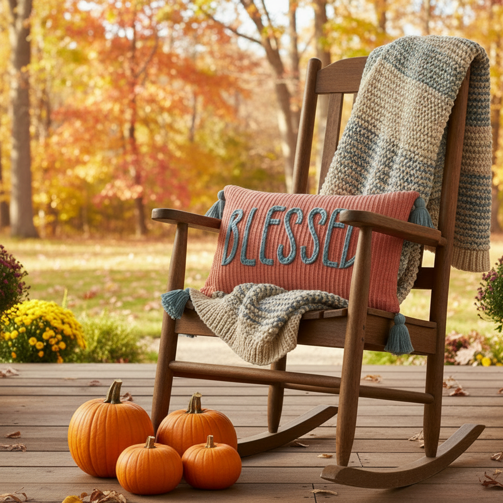Handwoven Braided "Blessed" Decorative Pillow - 14 X 24 inch