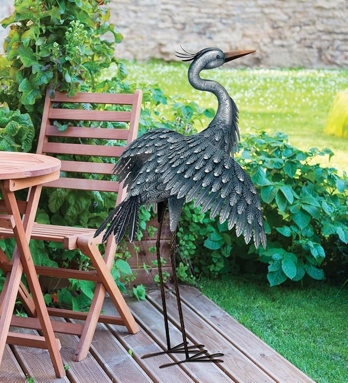 Rustic Metal Bird Sculpture
