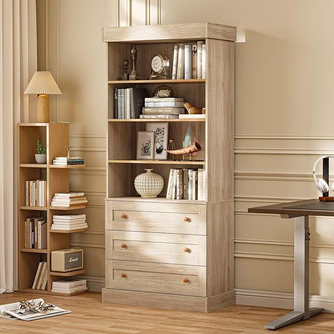 Set of 2 Farmhouse Bookcases – Natural